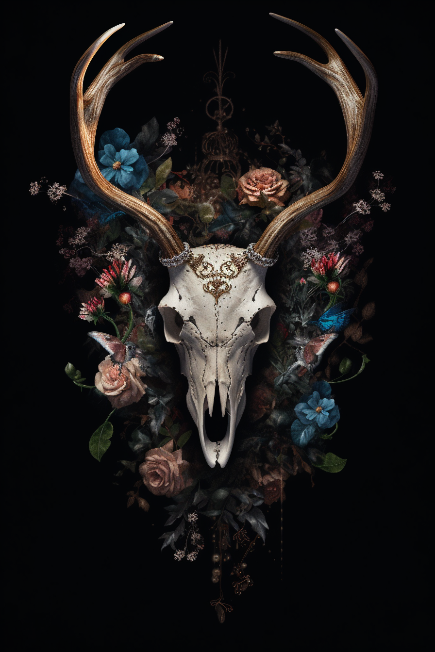 AI Art Deer Skull