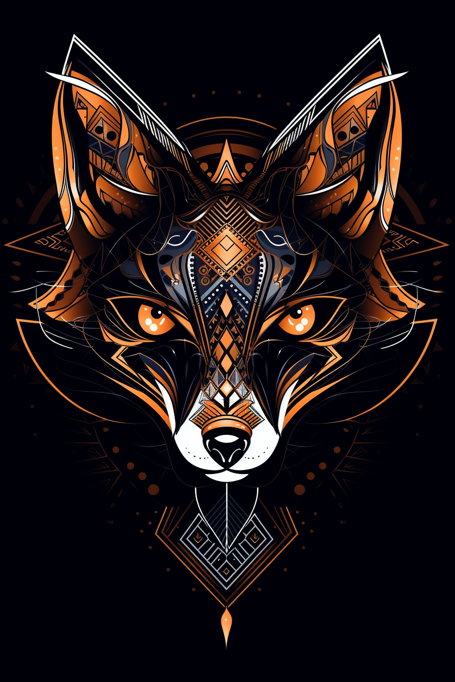 AI Art Geometric Fox