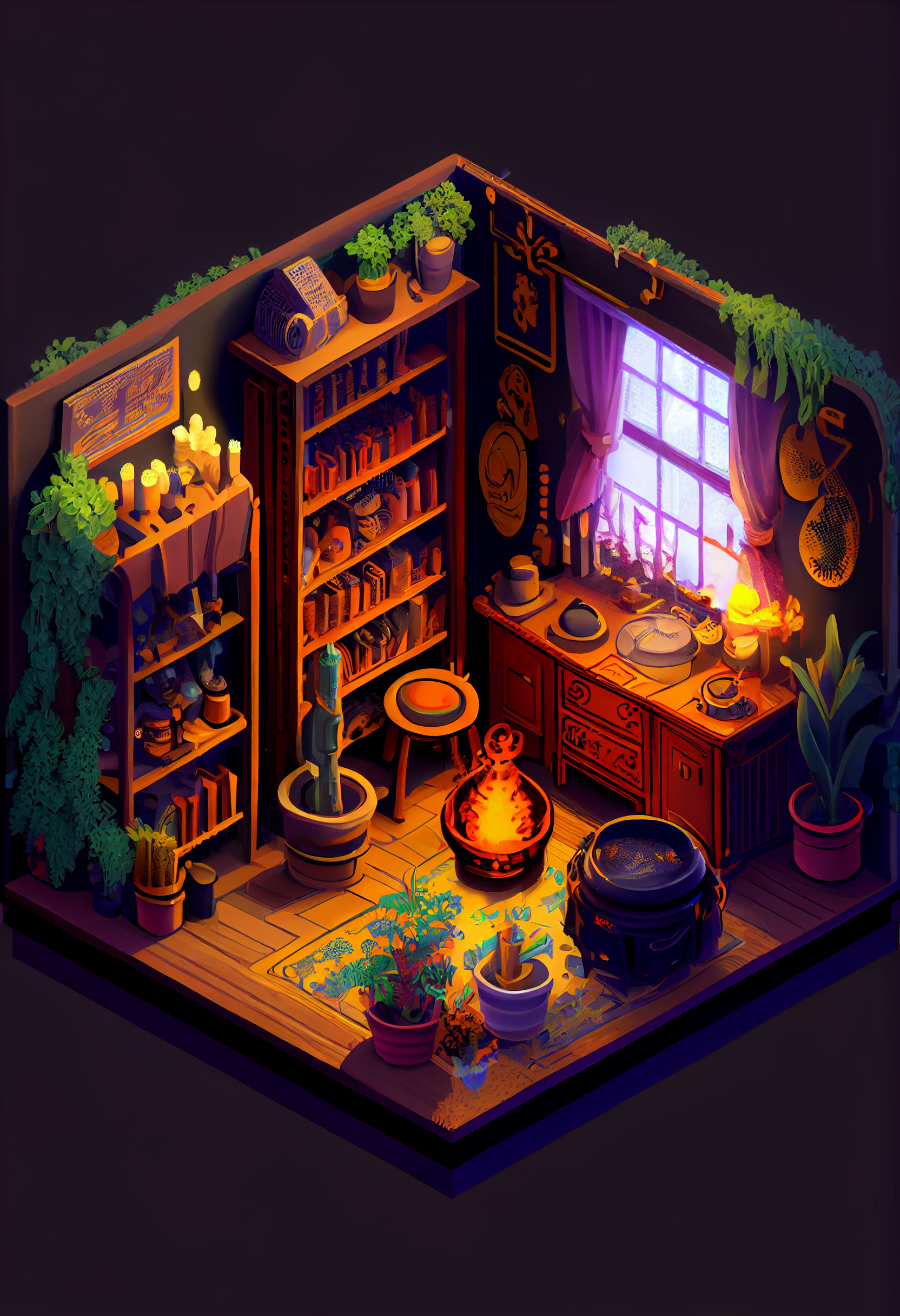 AI Art Isometric Cottage