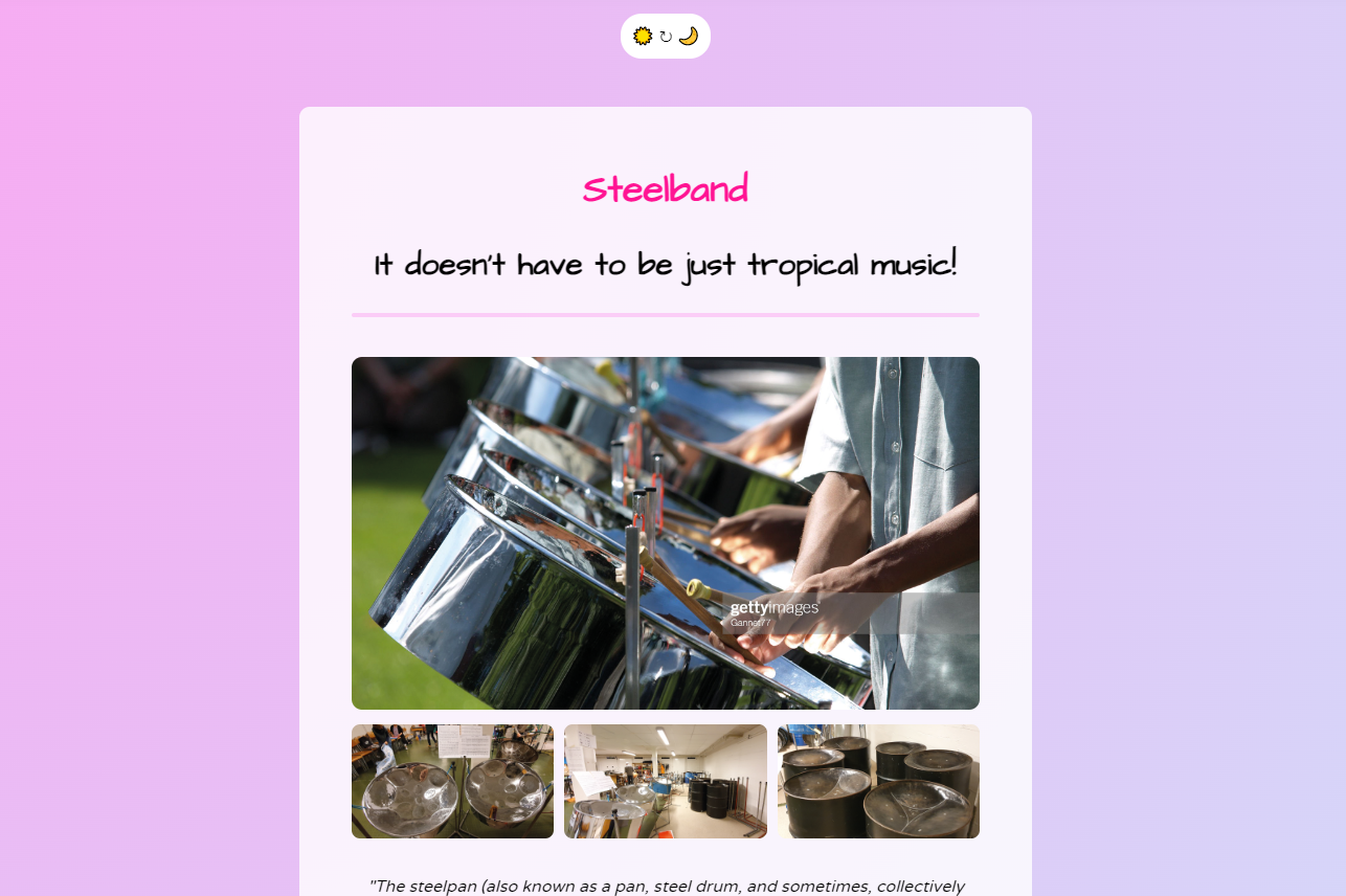 Steelband Landing Page